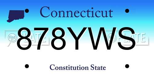 878YWS Connecticut License Plate