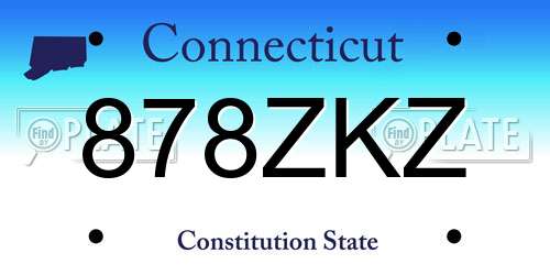 878ZKZ Connecticut License Plate