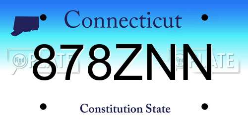 878ZNN Connecticut License Plate