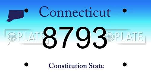 8793 Connecticut License Plate