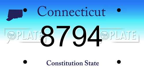 8794 Connecticut License Plate
