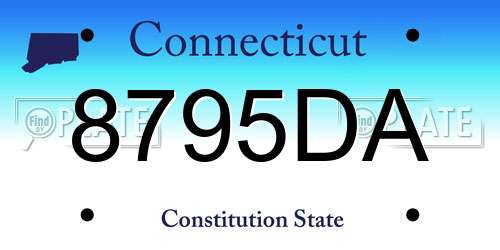 8795DA Connecticut License Plate