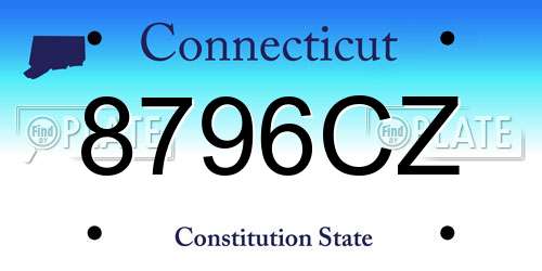 8796CZ Connecticut License Plate