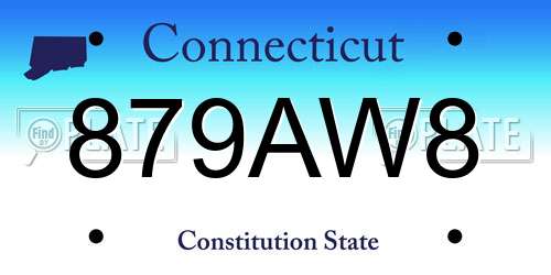 879AW8 Connecticut License Plate