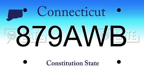 879AWB Connecticut License Plate