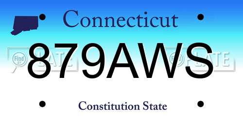 879AWS Connecticut License Plate