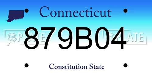 879B04 Connecticut License Plate