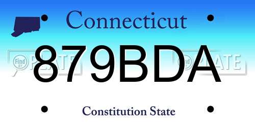 879BDA Connecticut License Plate