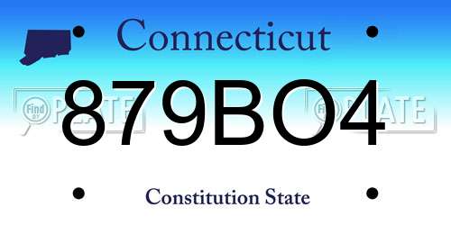 879BO4 Connecticut License Plate