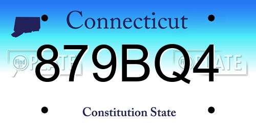 879BQ4 Connecticut License Plate