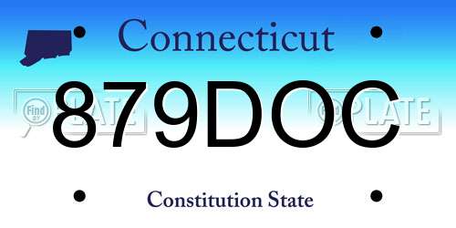 879DOC Connecticut License Plate