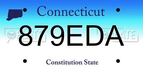 879EDA Connecticut License Plate