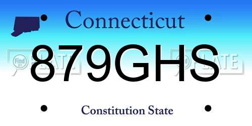 879GHS Connecticut License Plate