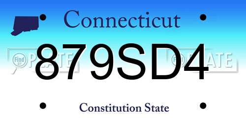 879SD4 Connecticut License Plate