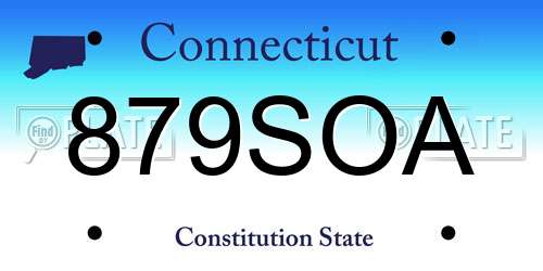 879SOA Connecticut License Plate