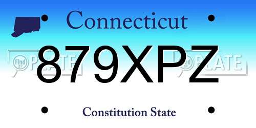 879XPZ Connecticut License Plate
