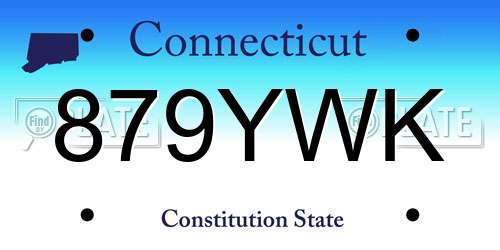 879YWK Connecticut License Plate