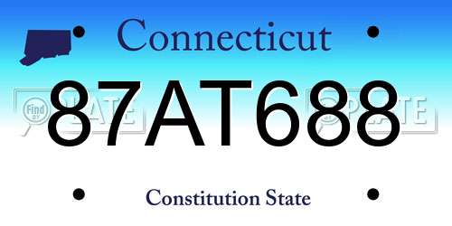 87AT688 Connecticut License Plate