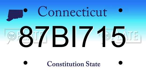 87BI715 Connecticut License Plate