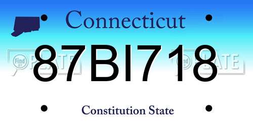 87BI718 Connecticut License Plate