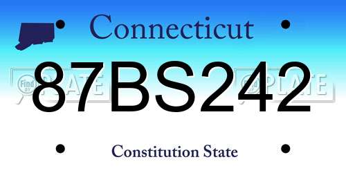 87BS242 Connecticut License Plate
