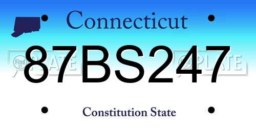 87BS247 Connecticut License Plate