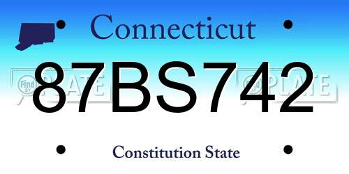 87BS742 Connecticut License Plate