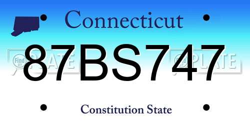 87BS747 Connecticut License Plate