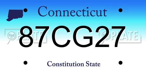 87CG27 Connecticut License Plate
