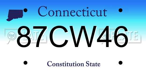 87CW46 Connecticut License Plate
