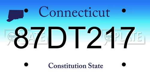 87DT217 Connecticut License Plate