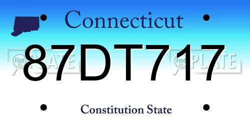 87DT717 Connecticut License Plate