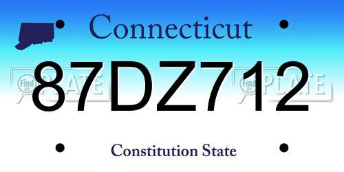 87DZ712 Connecticut License Plate