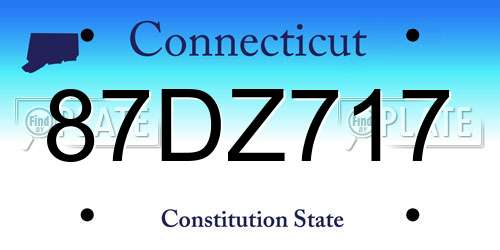 87DZ717 Connecticut License Plate