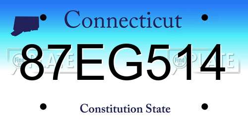 87EG514 Connecticut License Plate
