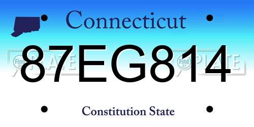 87EG814 Connecticut License Plate