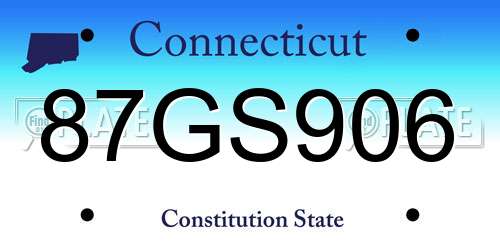 87GS906 Connecticut License Plate