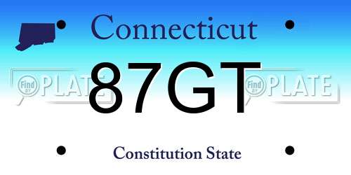 87GT Connecticut License Plate