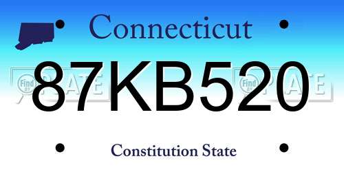 87KB520 Connecticut License Plate