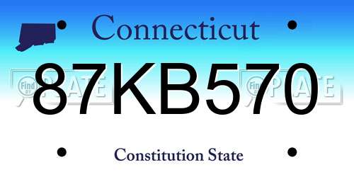 87KB570 Connecticut License Plate