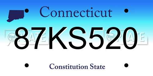87KS520 Connecticut License Plate
