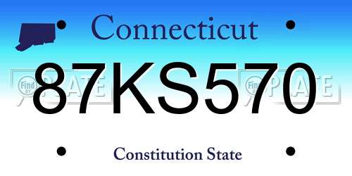87KS570 Connecticut License Plate