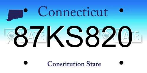 87KS820 Connecticut License Plate