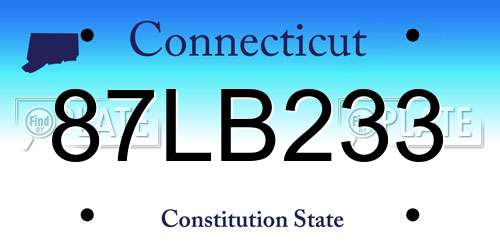 87LB233 Connecticut License Plate