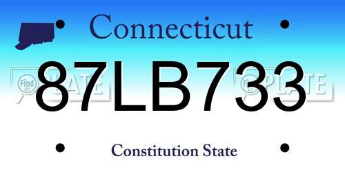 87LB733 Connecticut License Plate