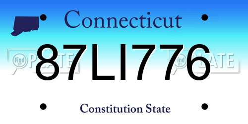 87LI776 Connecticut License Plate