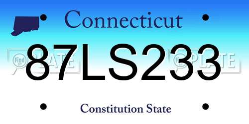 87LS233 Connecticut License Plate