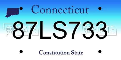 87LS733 Connecticut License Plate