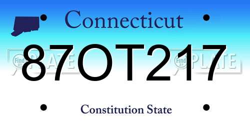 87OT217 Connecticut License Plate