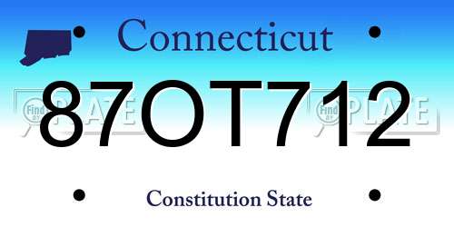 87OT712 Connecticut License Plate